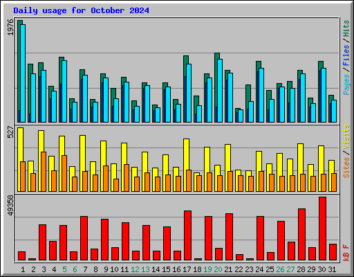 Daily usage for October 2024