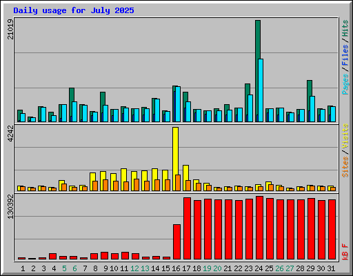 Daily usage for July 2025