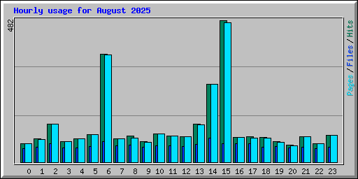 Hourly usage for August 2025